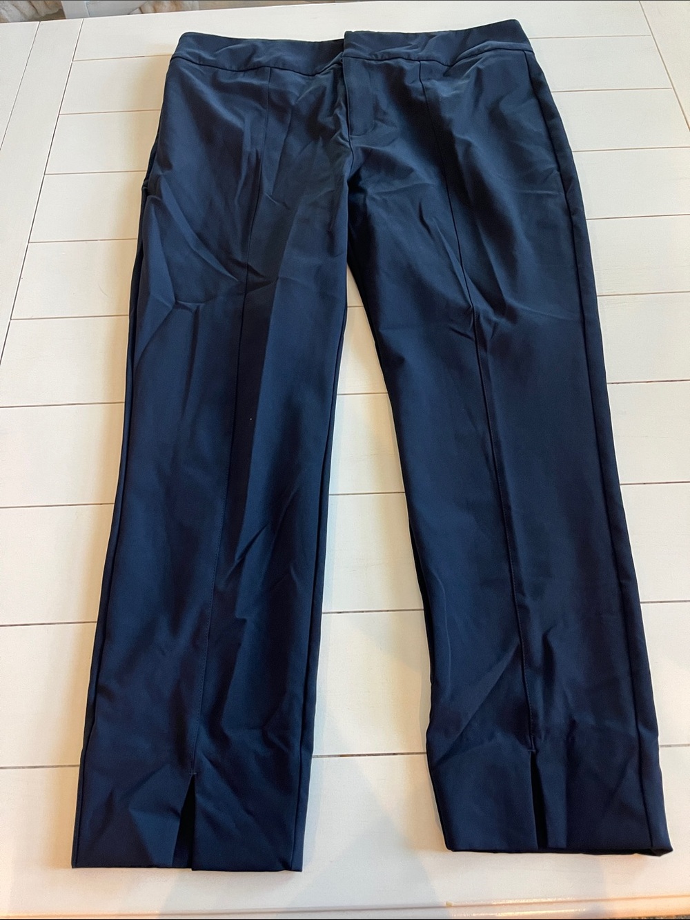 CAbi Women's Navy Straight-Leg Dress Trousers
